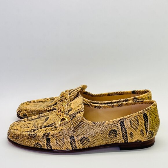 Sam Edelman Lucca Snake Print Leather Bit Loafers Size 9M Python Pattern - Picture 3 of 15